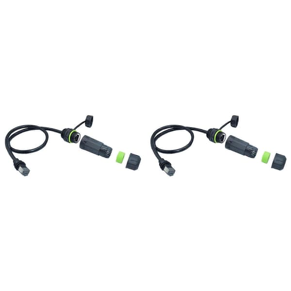 2 stk. 100 cm til Starlink Gen3 Ethernet-adapter til Mini-kabelforlængelse til RJ45-kobling IP68 Vandtæt Black