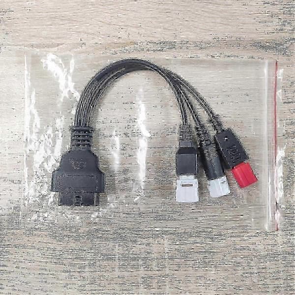 OBD2-skannerkabel för motorcyklar, 16 till 3/4/6-stiftsadapter för diagnossystem