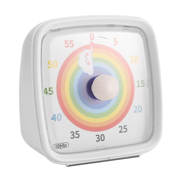 60-minutters visuel timer med natlys, nedtællingstimer, hvid size