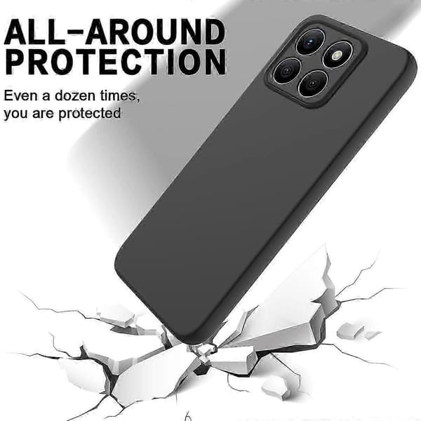 [RM] Stöttåligt mobilskal i flytande silikon med enfärgad design Black For Honor X8b
