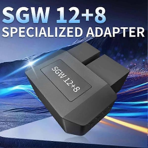 SGW 12+8 Adapter Bilnøgleprogrammeringsværktøj Nøglediagnoseværktøj til 18-24 Black