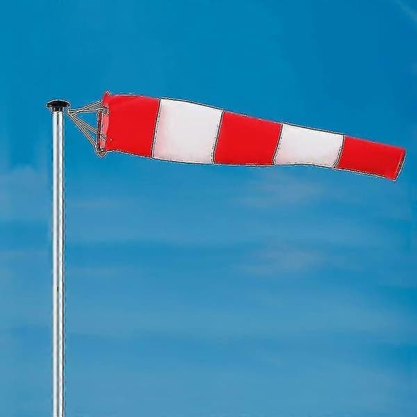 [RM]2024 Outdoor Windsock, Wind Direction Indicator in Red and White 150cm Hanging & Rotatable, Weatherproof