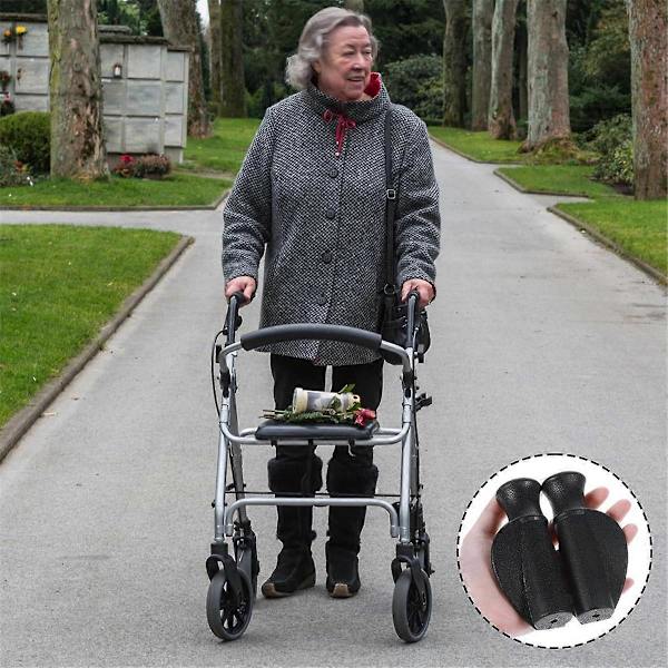 [RM]2 PCS Universal Rollator Handles, Non-Slip Rollator Handle Replacement Parts Compatible with Rollat Black