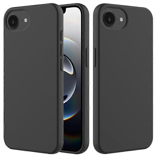 Kompatibelt deksel til iPhone 16e Støtsikkert Flytende Silikon Mykt Fôr Bakside Telefondeksel[RM] Black