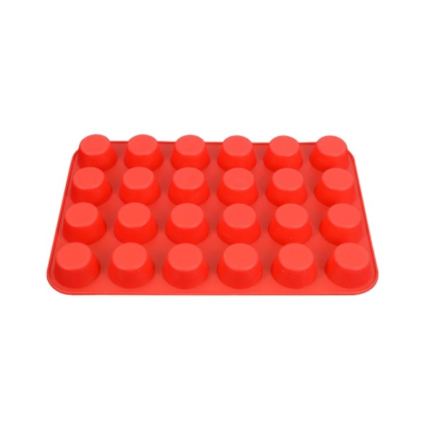 Bakform muffinsform 24 koppar nonstick silikon cupcake kök röd