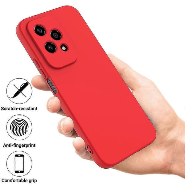 [RM] Stöttåligt mobilskal i flytande silikon med enfärgad design Red For Honor 200 Lite Global