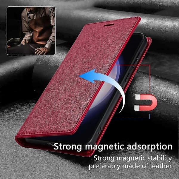 Till Samsung Galaxy A16 4G/5G Plånboksfodral Magnetlås PU-läder Telefonfodral-Svart Multicolor Red