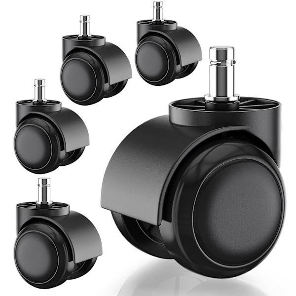 5 stk. kontorstolhjul kompatible med IKEA, 10 mm x 22 mm, egnet til hårde gulve (250 kg kapacitet) Parent