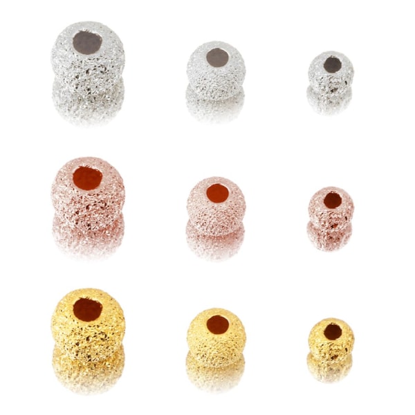10st 925 silverfärgad Lucky Loose Beads Armband DIY Smycketillverkning Craft 4mm