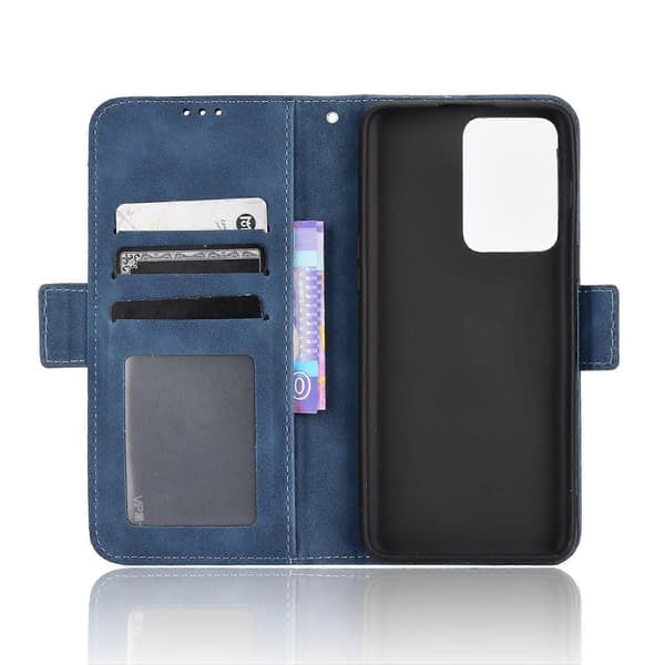 Compatible with OnePlus Nord 2T 5G Kickstand Protective Wallet Case with Credit Card Holder, Flip PU Leather Shockproof Cover Blue