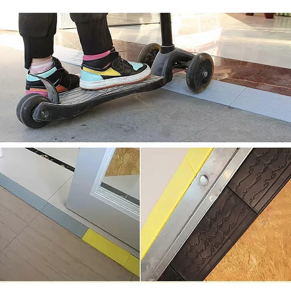 Plasttærskelrampe til kørestol til døråbninger Scooter Cykel Kæledyr Blød hældning Grå 25x13x6.5cm