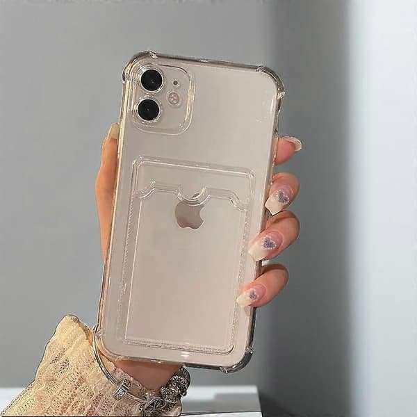 iPhone 11 mobilskal med korthållare TPU transparent