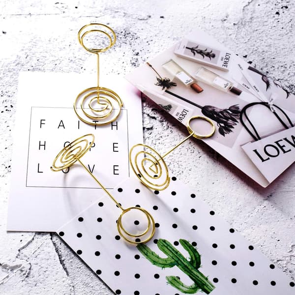 24 Pieces Gold Table Number Holders Wedding Place Card Holders