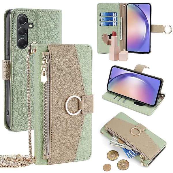 [RM]For Samsung Galaxy A54 5g Leather Case Wallet Crossbody Pu Leather Stand Cover