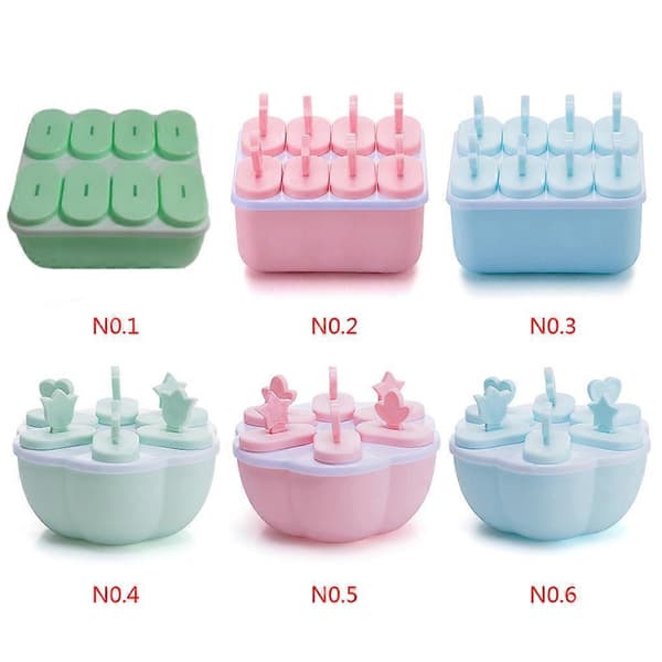 8-hullers form til frossen is til ispinde DIY til ispindemaskine Slikform Bakke Pande Køkken green 12*11*6.5cm