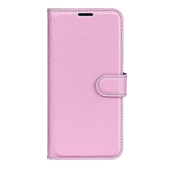 [RM] Litchi læder-telefonetui til Google Pixel 9a Pink For Google Pixel 9a