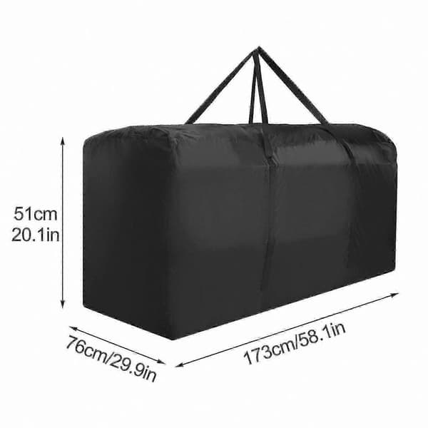 Kraftig vanntett oppbevaringspose for store hageputer med glidelåslukking 173*76*51CM