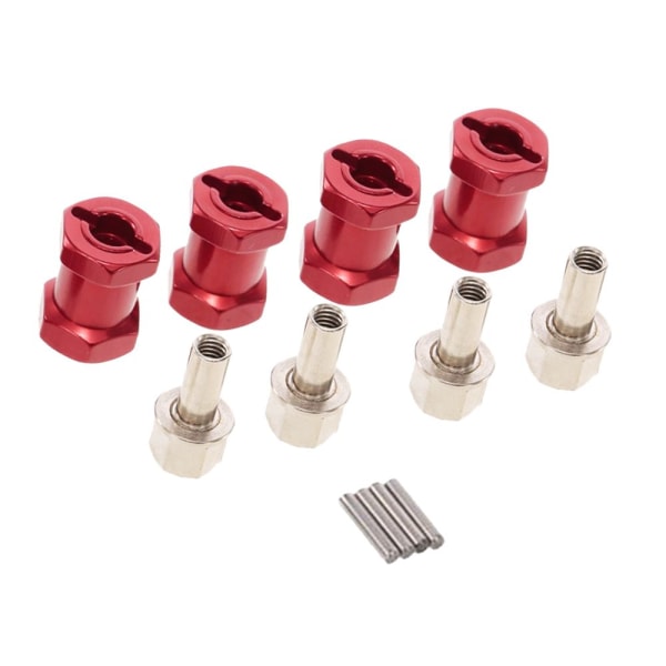 Hjul 12mm Hex Nav 17mm Förlängningsadapter Längre Kombinerare för RC Bil Röd