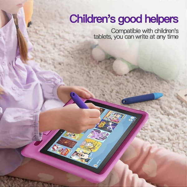 Touchscreen Stylus til børn, 2-pak lilla blå stylus universal, kompatibel med Kindle iPad iPhone