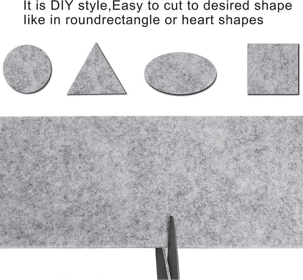 Selvklebende møbelputer i filt 2 ruller (100 * 10cm+100 * 5cm) Sklisikre møbelputer, -Adlala