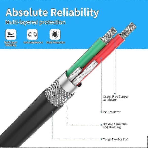 3,5 mm till RCA-kabel 30 meter, 3,5 mm TRS-hane till 2RCA-hane stereo Y-splitter