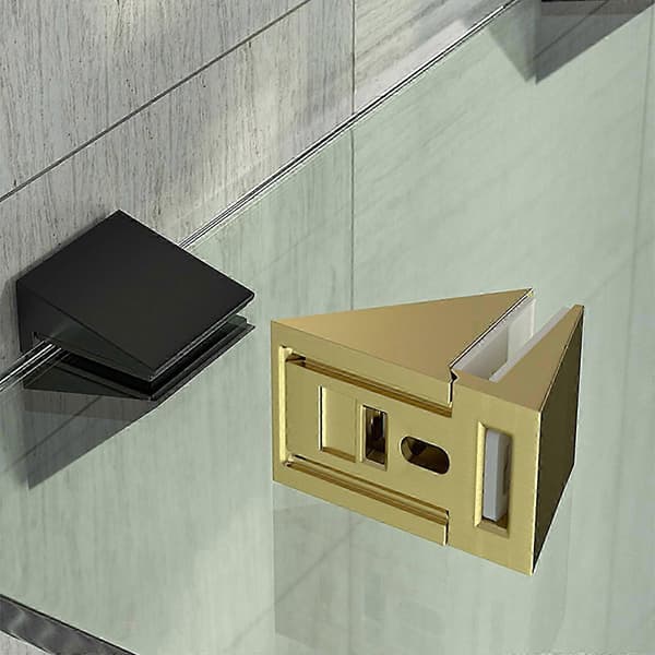 [RM]Robust glasklämma hyllhållare för dusch & kök, väggmonterad, pärlvit brushed nickel