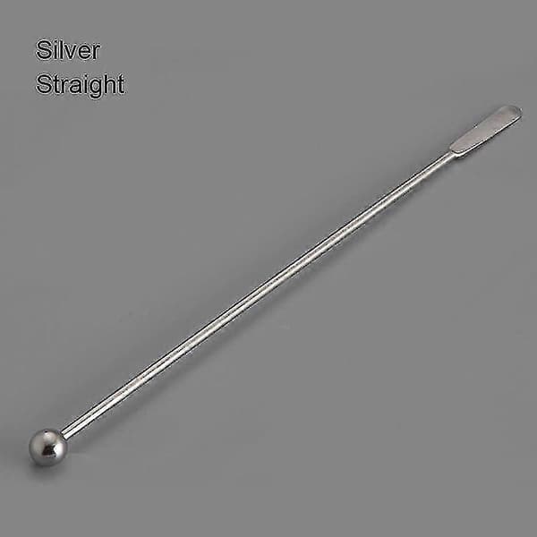 Drikkerører i rustfritt stål, spiral/rett, til cocktail, juice, kaffe, bar, bartenderverktøy Gold Straight