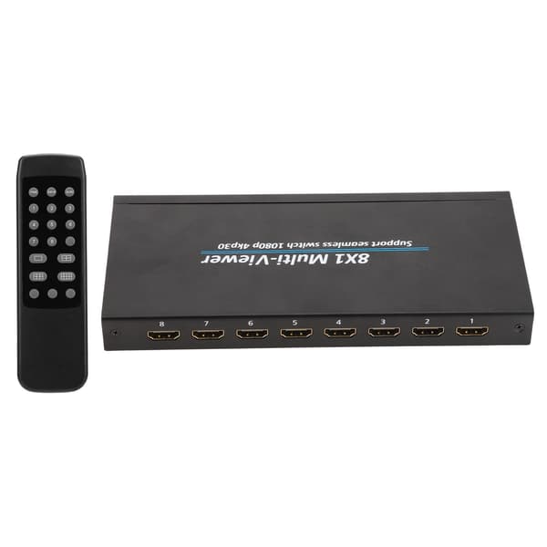 [RM]8x1 HD Multimedia Screen Splitter Multi Viewer Divider for Gaming Security Monitoring 110-240V US Plug