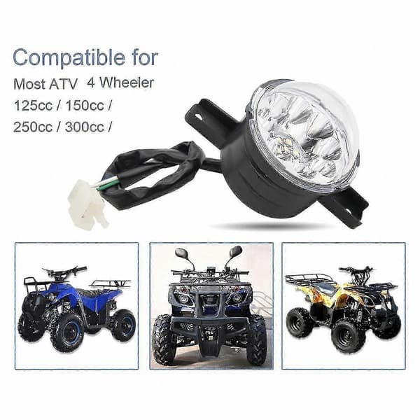 2 stk. 12V LED ATV Forlygter Kompatible med 125cc til 300cc Køretøjer White
