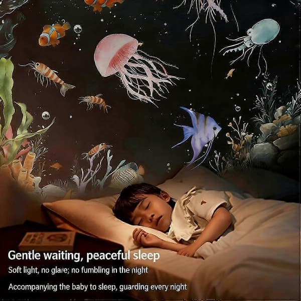 RUIYUE Icettry Night Light, Galaxy Starry Sky Night Light Projector, 2-in-1 Portable With 12 Projection Films, 360° Adjustable Brightness Control Eye Warm White