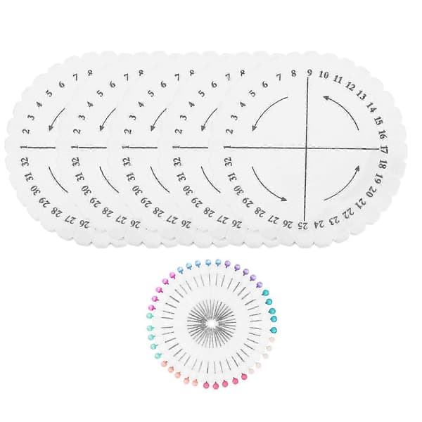 Kumihimo Disk Sæt Rund Flettet Disk Håndværksentusiaster 10.3X10.3cm Positionering 1 Sæt White 10.3X10.3cm