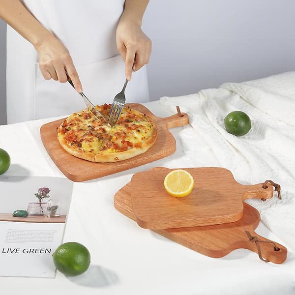 32*21,5 cm bambus pizzaspade – Både pizzaspade og skjærebrett, ideell for din pizzaovn!