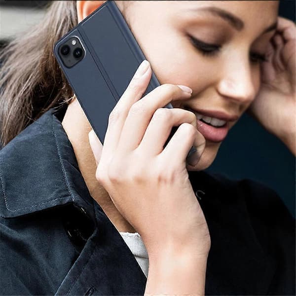 [RM] Til iPhone 13 etui lædercover med stativ og skjult magnetisk lukning Blue Blue