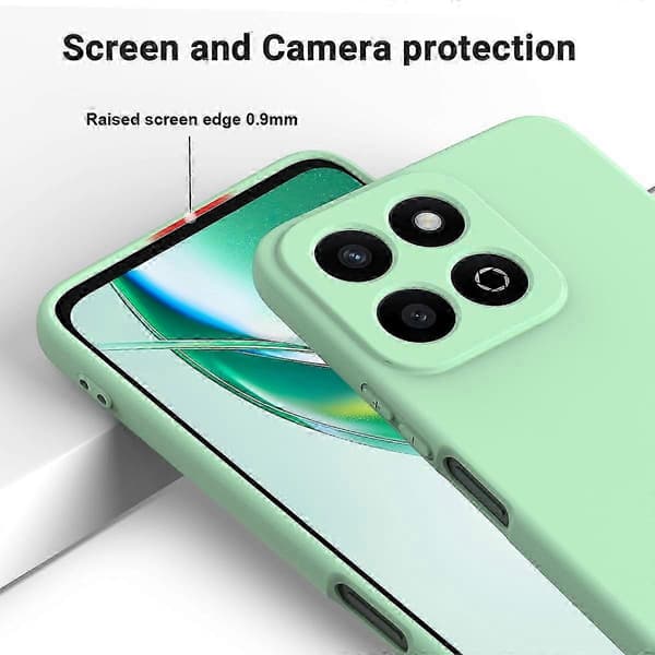 [RM] Ensfarvet flydende silikone-cover med stødabsorbering Green For Honor 200 Smart