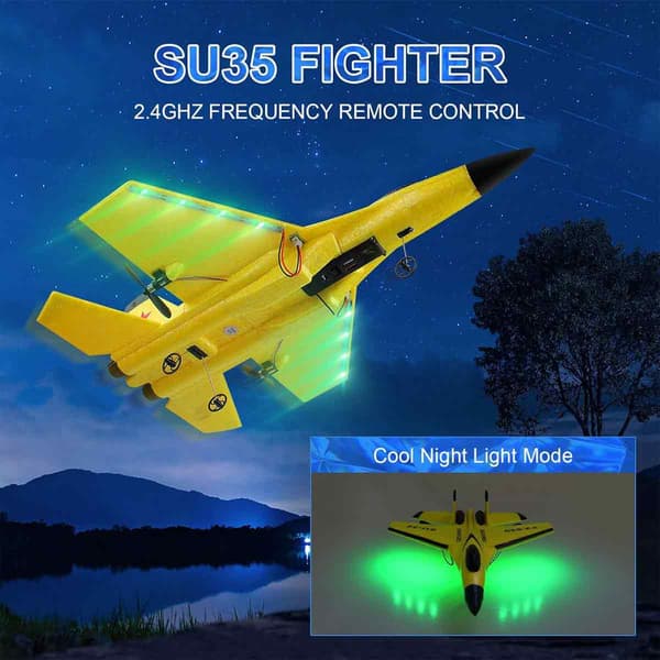 [RM]RC Airplane Ready to Fly with 3-Axis Gyroscope, Remote Control Airplane 2.4Ghz RC Airplane with Smart Stabilization System Durable EPP Foam Crash