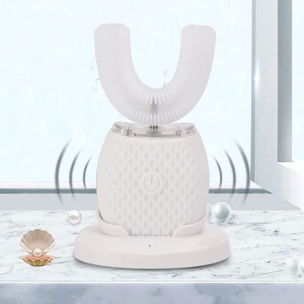 [RM]Electric Toothbrush Silicone Automatic Toothbrush Teeth Cleaning Tool for Home Use White 0.3