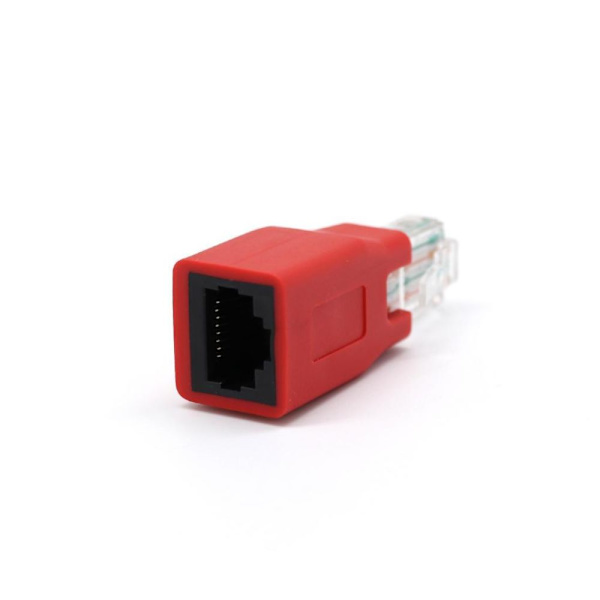 RJ45 H/H Hane till Hona Datorkabel Korskopplingsadapter Röd
