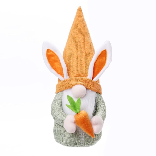 2 Stycken Påskhare Ornament Handgjorda Vår Påsk Tomte Plyschdocka Påsk Heminredning green orange