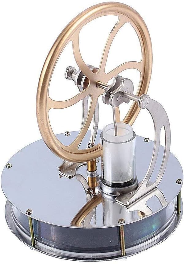 [RM]Unique Coffee Timer Steam Engine Model For Thermal Energy Conversion And Puzzle Toy, Elegant Design With Low-Friction Piston For Education And Science