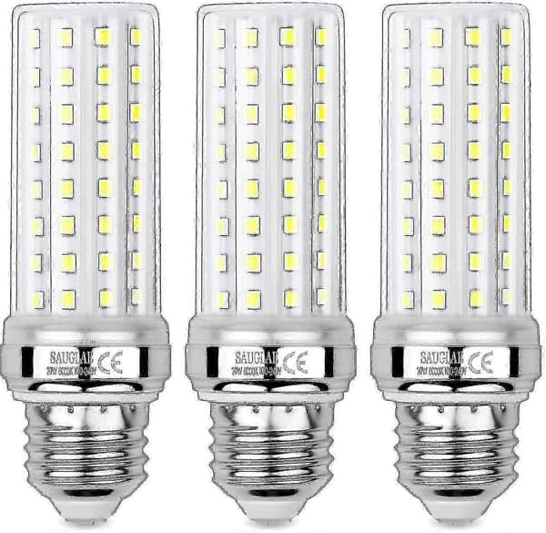 20w LED Maispærer, 150w Tilsvarende Glødepære, 6000k Kaldhvit, E27 Edison Skrupærer, 3 Stykker