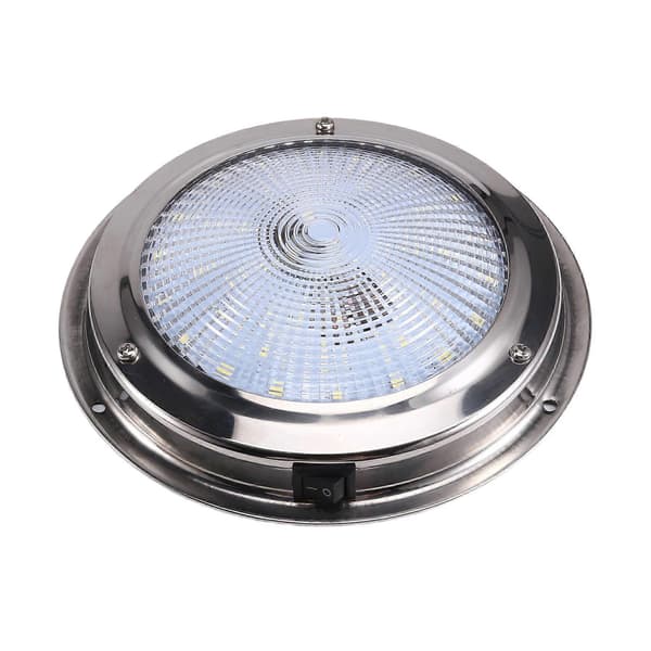 RV LED Ceiling Dome Light IP65 Waterproof Interior Lighting 12V24V 42LED Marine Courtesy Light Boat Accessories Silver
