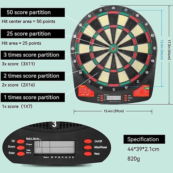 Elektronisk darttavla med LED, 32 spel och multi-player