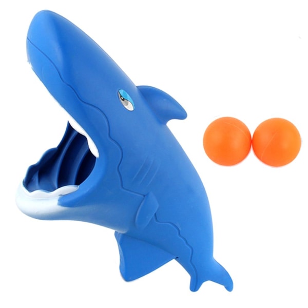 Blue Cartoon Sharks Ball Shooting Toy Animal Popper Kid inomhus utomhusleksak