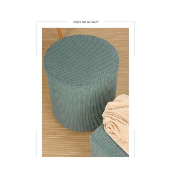 Stretch Överdrag Puff Möbelbeskydd Rund Soffa Fåtöljöverdrag Grön
