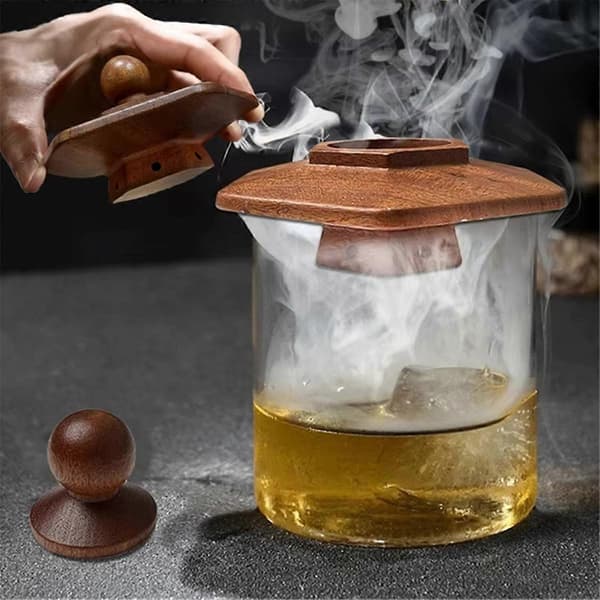 Cocktailrygesæt til whisky og drinks, træryger med gammeldags rygeværktøj, forbedrer drinks [RM]