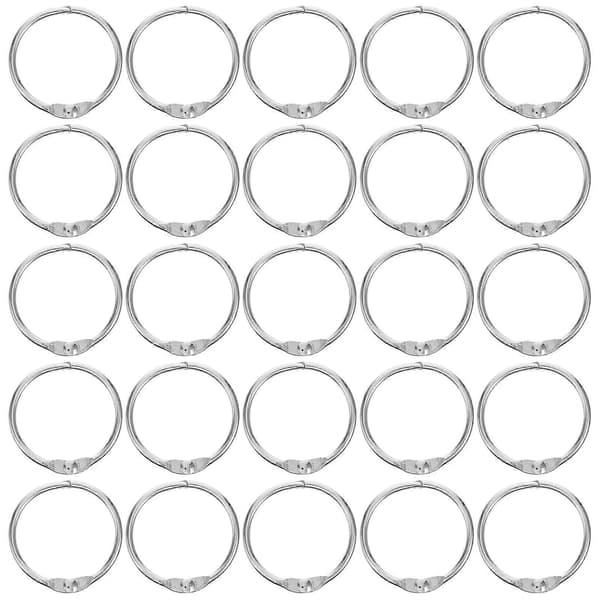 Kontorbokringer i metall Bokbindningsringer for DIY og papirbinding 100 stk Sølv Silver 3.00X3.00X0.20CM