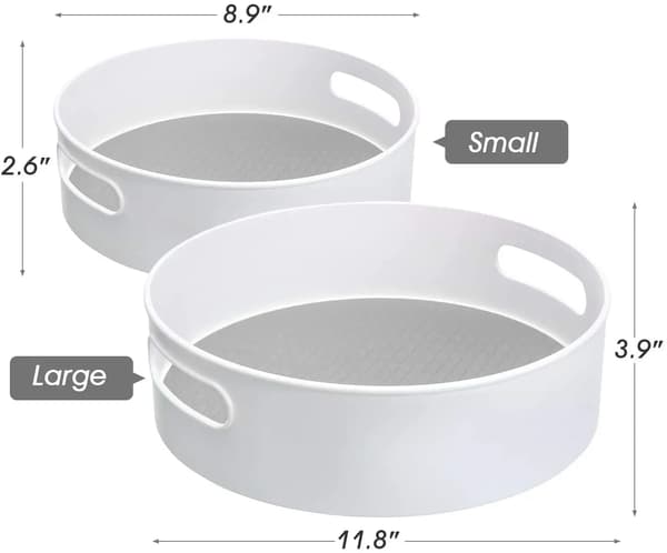 Lazy Swivel-oppbevaringsbeholder i plast - sklisikker 9\" & 12\" grå grey small