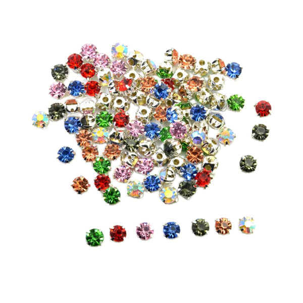 100x Lot Multicolor sy på strass utsmyckningar Smyckestillverkning