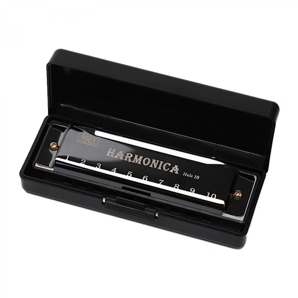 Blues Munspel Diatonisk Harpa Munorgel 10 Hål Musikinstrument Gyllene
