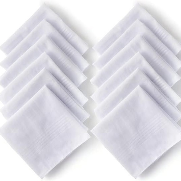 [RM]12-PACK VITA DAMNÄSDUKAR I BOMULL vit
